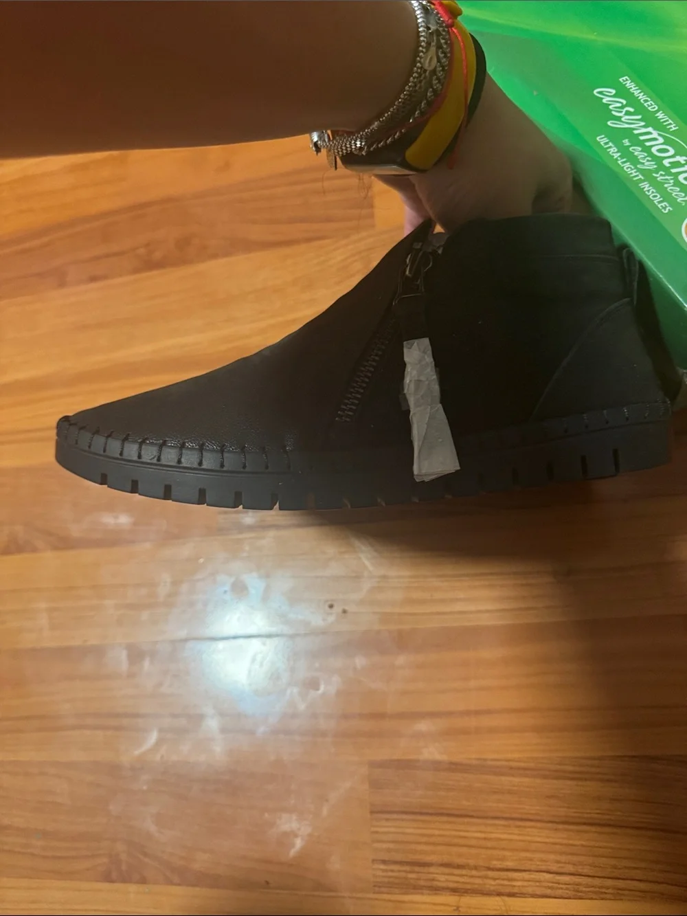 easy street Black Men's Chukka Boots with Side Zipper